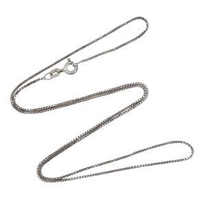 Estate Italy Sterling Silver 925 0.8mm Box Link Chain Necklace 18"